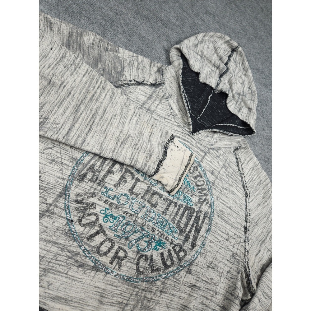 Freedom Tribe Reversible Sweatshirt Men's XXL Gray Graphic Motor Club Y2K - Picture 8 of 16